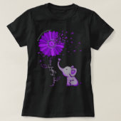Hope Fight Cure Elephant Alzheimer Paarse Ribbon T-shirt (Design voorkant)