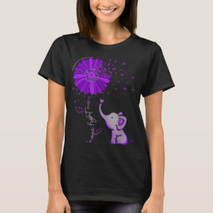 Hope Fight Cure Elephant Alzheimer Paarse Ribbon T-shirt