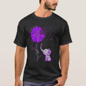 Hope Fight Cure Elephant Alzheimer Pur T-shirt (Voorkant)