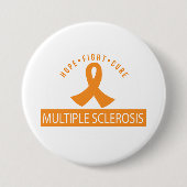 Hope Fight Cure MS Oranje Ribbon Ronde Button 7,6 Cm (Voorkant)