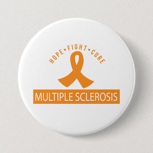 Hope Fight Cure MS Oranje Ribbon Ronde Button 7,6 Cm (Voorkant)