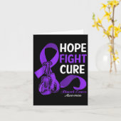 Hope Fight Cure Periwinkle Ribbon maagkanker A Kaart (Gele Bloem)