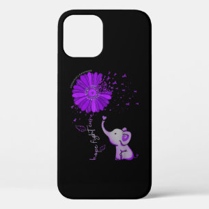 Hope Fight Cute Elephant Alzheimer's Paarse Ribbon Case-Mate iPhone Case