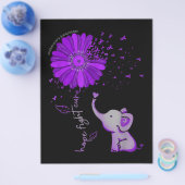 Hope Fight Cute Elephant Alzheimer's Paarse Ribbon Flyer (Enkel)