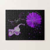 Hope Fight Cute Elephant Alzheimer's Paarse Ribbon Legpuzzel (Horizontaal)
