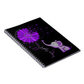 Hope Fight Cute Elephant Alzheimer's Paarse Ribbon Notitieboek (Rechterzijde)