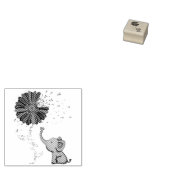 Hope Fight Cute Elephant Alzheimer's Paarse Ribbon Rubberstempel (Gestempeld)