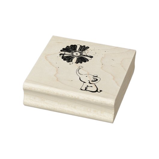 Hope Fight Cute Elephant Alzheimer's Paarse Ribbon Rubberstempel (Stempel)