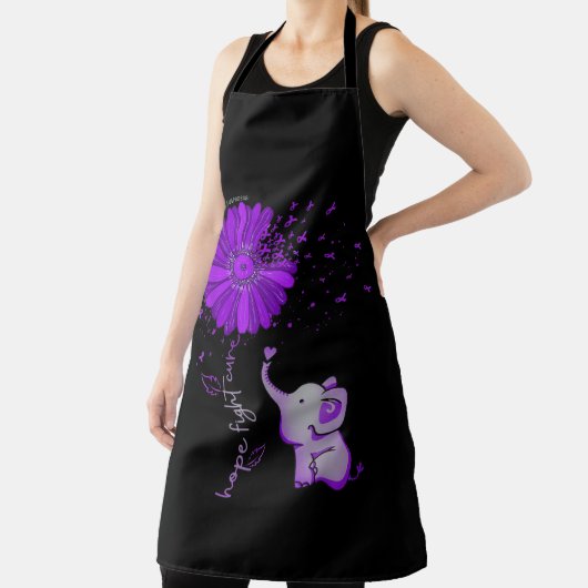 Hope Fight Cute Elephant Alzheimer's Paarse Ribbon Schort (Insitu)