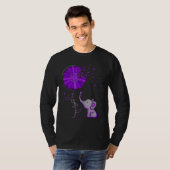 Hope Fight Cute Elephant Alzheimer's Paarse Ribbon T-shirt (Voorkant volledig)