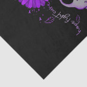 Hope Fight Cute Elephant Alzheimer's Paarse Ribbon Tissuepapier (Detail)