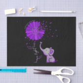 Hope Fight Cute Elephant Alzheimer's Paarse Ribbon Tissuepapier (Craft)
