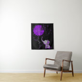 Hope Fight Cute Elephant Alzheimer's Paarse Ribbon Wandkleed (In situ)