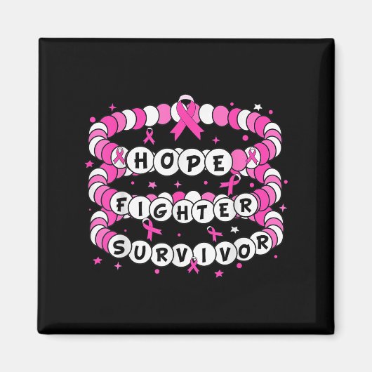 Hope Fighter Survivor Roze Borstkanker Vriendschap Magneet (Voorkant)