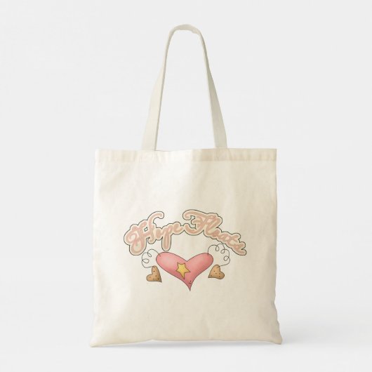 Hope Floats Pink Heart Canvas tas (Achterkant)