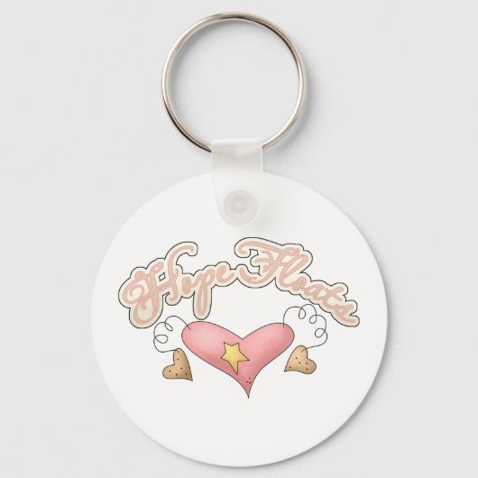 Hope Floats Pink Heart Keychain (Voorkant)