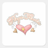 Hope Floats Pink Heart Square Sticker (Voorkant)