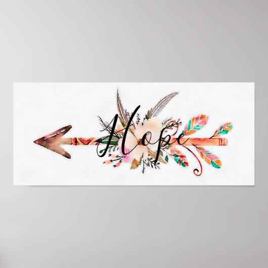 Hope floral arrow poster (Voorkant)