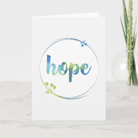 Hope Floral Waterverf Calligraphy Kaart (Voorkant)