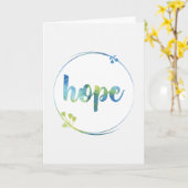 Hope Floral Waterverf Calligraphy Kaart (Gele Bloem)