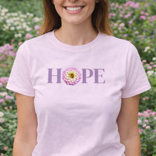 Hope Floral Zinnia Licht Roze Christelijk Ontwerp T-shirt