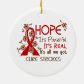 Hope Flower Ribbon Strokes Keramisch Ornament (Achterkant)