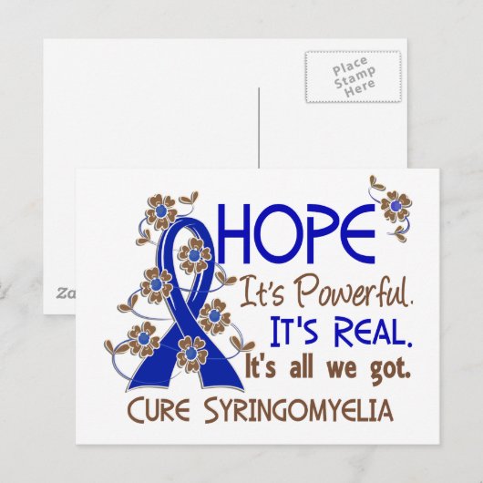 Hope Flower Ribbon Syringomyelia Briefkaart (Voorkant / Achterkant)