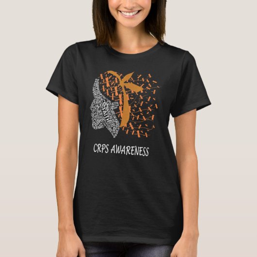 Hope Fure Support Crps Awareness Dragonfly W T-shirt (Voorkant)