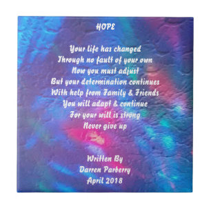 "Hope" gedicht — keramische tegel Tegeltje