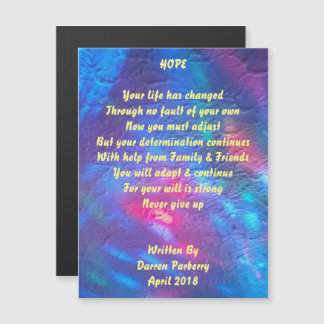 "Hope" gedicht - Magnetic Card