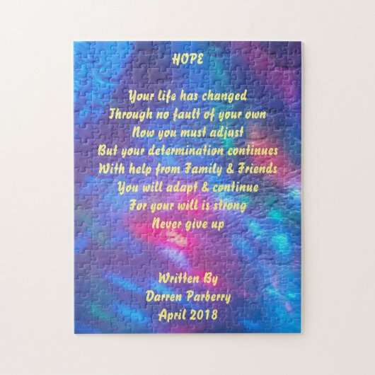"Hope" gedicht - Puzzle Legpuzzel (Verticaal)