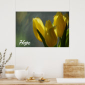 Hope - Gele Tulip Flowers Poster (Keuken)