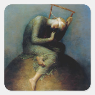 Hope George Watts Art Vierkante Sticker
