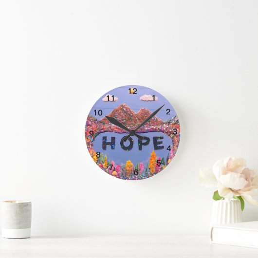 HOPE geschilderde spiegel afbeelding Wandklok (Huis)