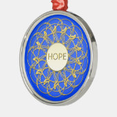 HOPE Geschreven in Lace Geometric Gold Design Metalen Ornament (Links)