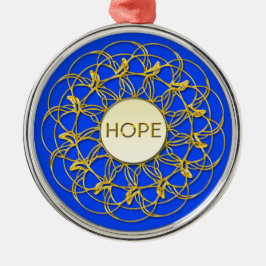 HOPE Geschreven in Lace Geometric Gold Design Metalen Ornament