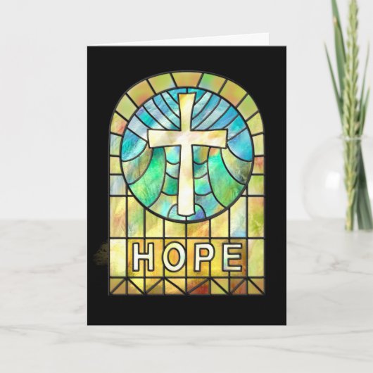 HOPE Glas in lood Venster met Cross Kaart (Voorkant)