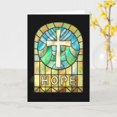 HOPE Glas in lood Venster met Cross Kaart (Gele Bloem)