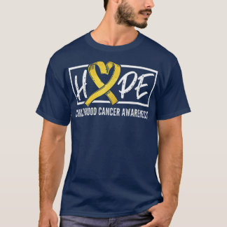 Hope Gold Ribbon Childhood Cancer Awareness Fight T-shirt