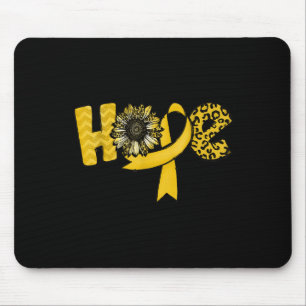 Hope Gold Ribbon Luipaard Zonnebloem Kindertijd Ca Muismat