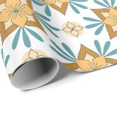 Hope Gold Turquoise Tile Wrapping Paper Cadeaupapier (Rol Hoek)