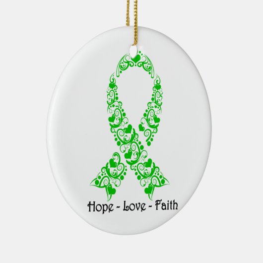 Hope Green Awareness Ribbon Keramisch Ornament (Rechts)