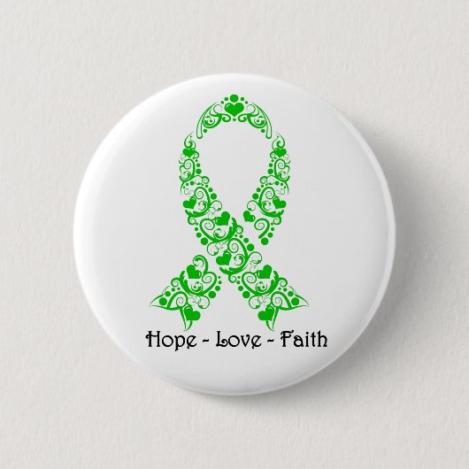 Hope Green Awareness Ribbon Ronde Button 5,7 Cm (Voorkant)