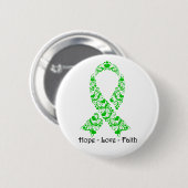 Hope Green Awareness Ribbon Ronde Button 5,7 Cm (Voorkant /achterkant)