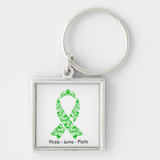 Hope Green Awareness Ribbon Sleutelhanger (Voorkant)