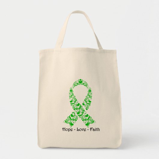 Hope Green Awareness Ribbon Tote Bag (Voorkant)