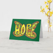 Hope Green Butterfly Art Note of Wenskaart Kaart (Gele Bloem)