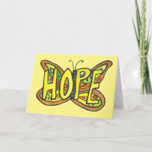 Hope Green Butterfly Art Note of Wenskaarten Kaart