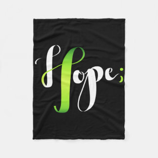 Hope Green Ribbon Semicolon - Mental Health Awaren Fleece Deken