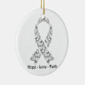 Hope Grey Awareness Ribbon Keramisch Ornament (Rechts)